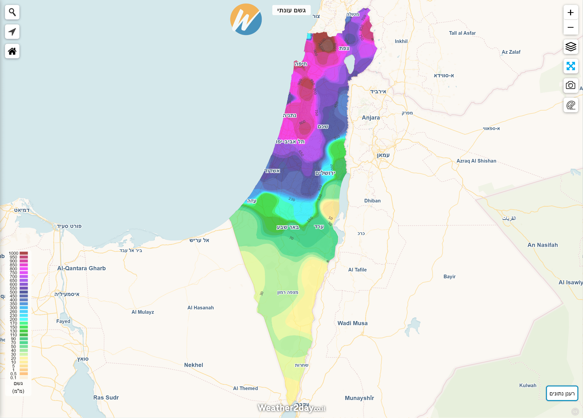 כמויות המשקעים חורף 23/24