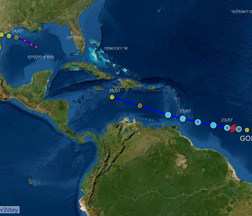 עונת ההוריקנים מתעוררת: הוריקן "גונזלו" צפוי להגיע לברבדוס בסוף השבוע